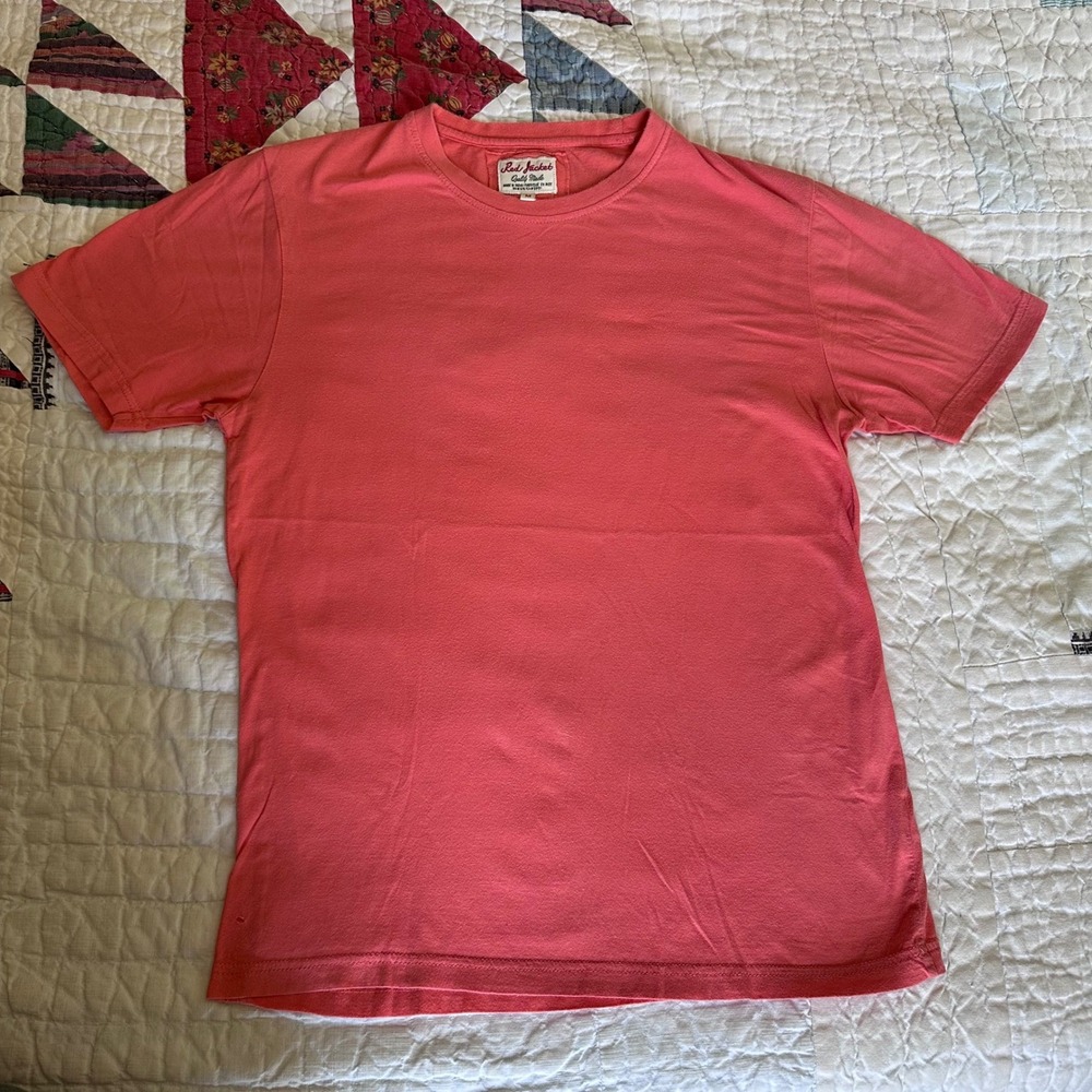 Red Jacket T-Shirt Pinkish Coral Short Sleeve  Mens Medium